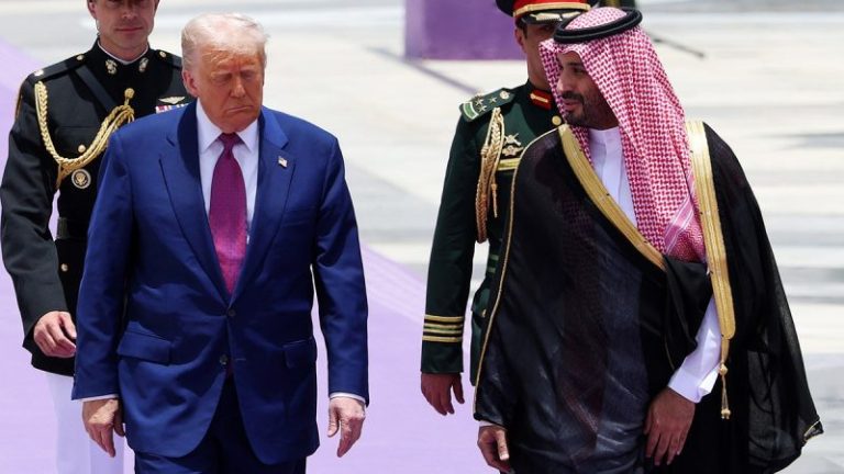 Saudi fighter jets escort Air Force One as Trump arrives to meet crown prince